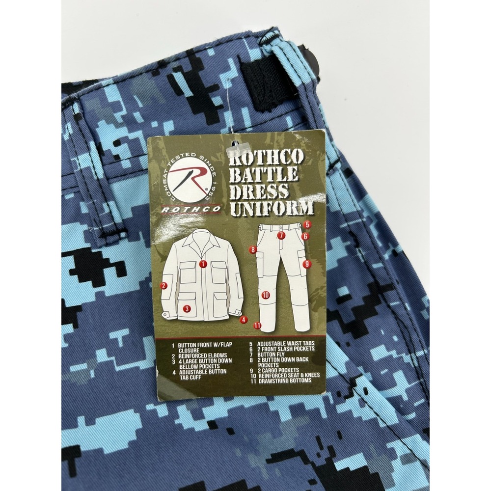 Rothco Combat Cargo BDU Pants Mens Blue Digital Camo Tactical Small NWT 99620